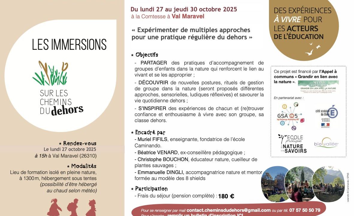 Immersions chemins du dehors ocrtobre 25