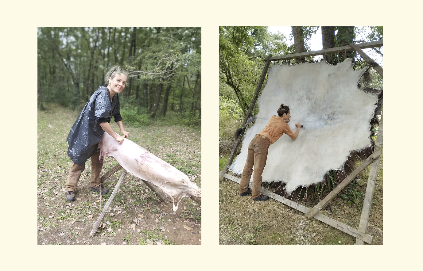10 au 12.04.26 – Stage de tannage au gras et à la fumée – Nomade&rsquo;s Land