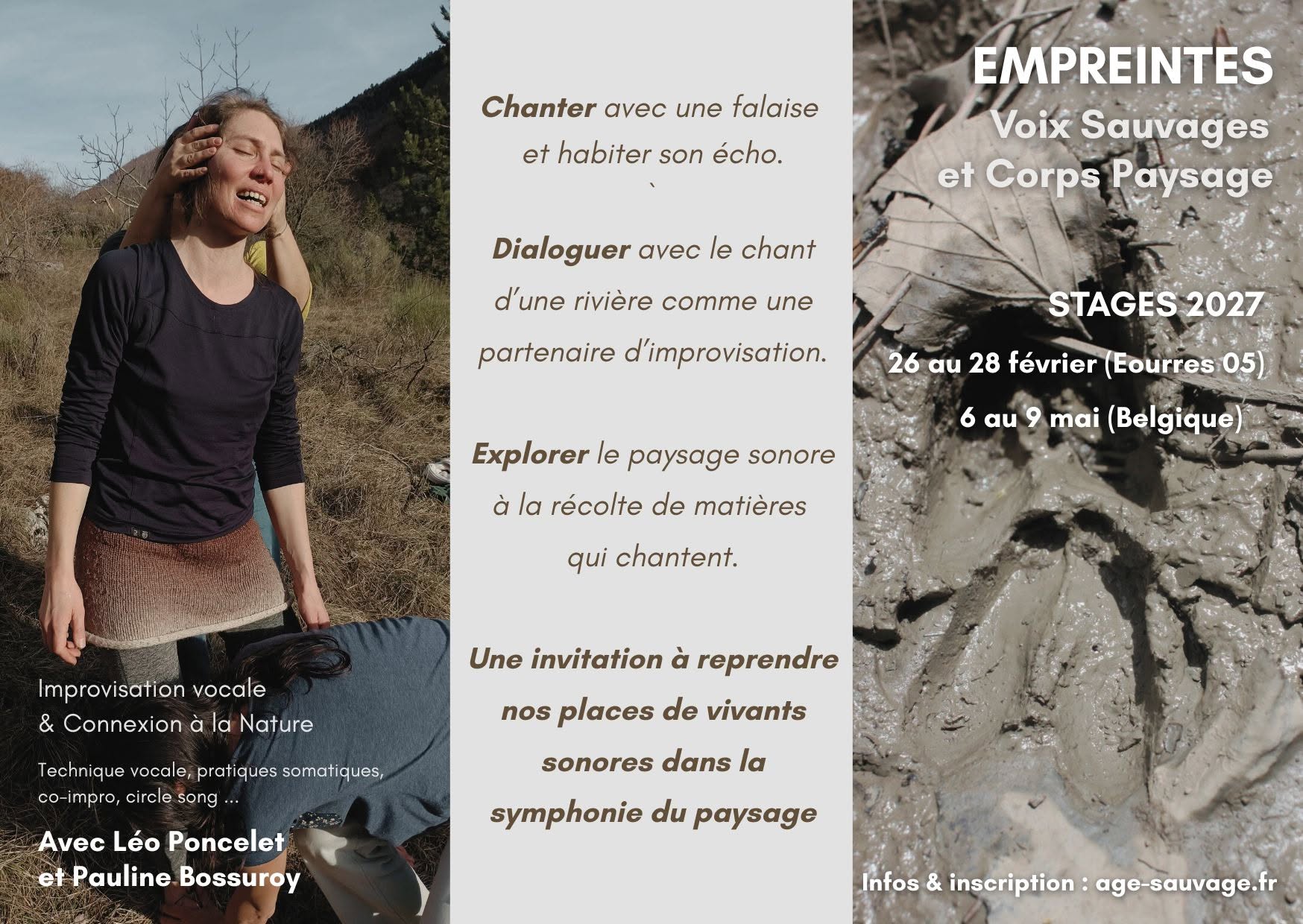 Stage adultes EMPREINTES Voix Sauvages et Corps Paysage